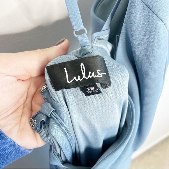 LULUS Mythical Kind of Love Dusty Blue Maxi Dress Size XS NWT - Picture 4 of 9